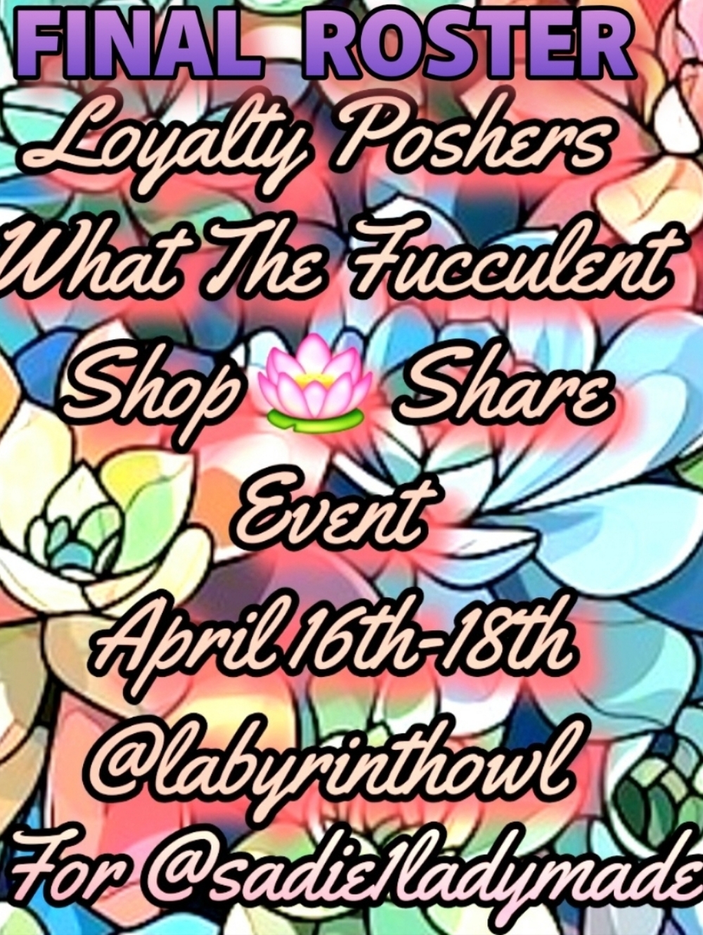 What The Fucculent Shop🪷Share NSL list is updated 930pm🙏share & support.